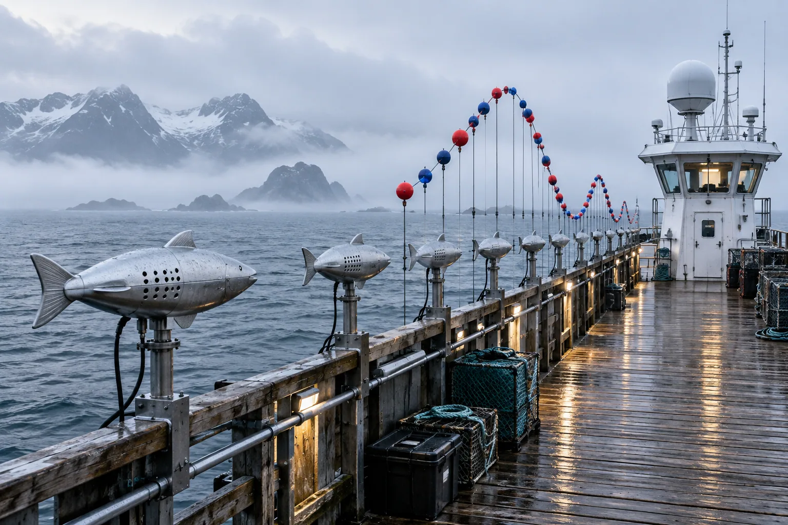 North Sea frequency pier representing Le Fisherman